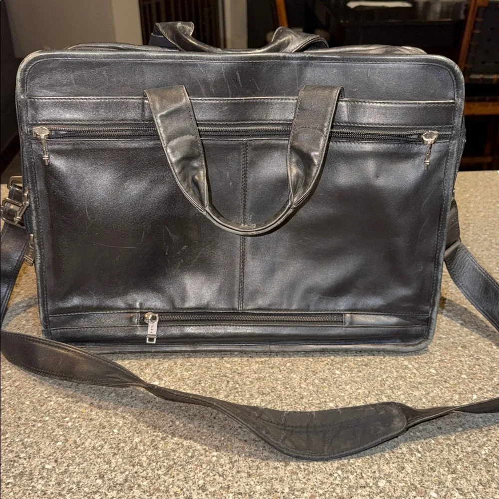 Tumi leather 3way expandable briefcase bag